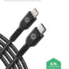 PowerPeak 6ft. Braided Nylon USB-C To Lightning Cable - Black - Image 2